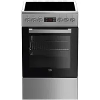 Beko FSM57300GX, Vrijstaand fornuis, RVS, Draaibaar, Touchbediening, Voorplaat, Emaille, Keramisch