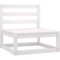 vidaXL 3-delige Loungeset met kussens massief grenenhout wit
