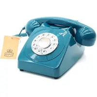 GPO 746PUSHAZU - Telefoon retro jaren ‘70, druktoetsen, azuurblauw