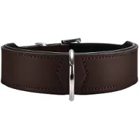 Hunter - Halsband Basic - Hondenhalsband Halsumfang 51-58 cm, bruin/zwart