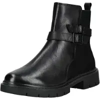 Tamaris Boots 'Enkellaarsjes Plat' zwart
