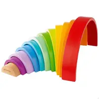 Woomax Xl Rainbow Wooden Construction Toy Veelkleurig 18 Months Kinderen