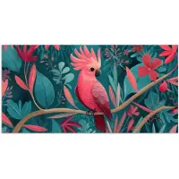 PosterMonkey Poster 160x80 cm - Kaketoe - Tropische bladeren - Tak - Posters - Kamer decoratie - Wanddecoratie woonkamer - Muurdecoratie slaapkamer