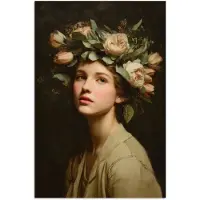 PosterMonkey Poster 20x30 cm - Bloemenstilte - Vrouw - Portret - Posters - Kamer decoratie - Wanddecoratie woonkamer - Muurdecoratie slaapkamer