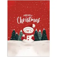PosterMonkey Poster 30x40 cm - Kerstgroet - Sneeuw - Rood - Posters - Kamer decoratie - Wanddecoratie woonkamer - Muurdecoratie slaapkamer - Kerstversiering - Kerstdecoratie voor binnen - Kerstmis