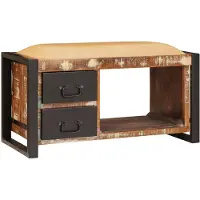 vidaXL Opslagbank Multikleur 80 x 35 x 40 cm Massief gerecycled hout