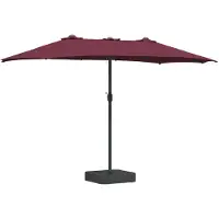 vidaXL Tuinparasol Bordeaux Rood 385 x 209 x 244 cm Polyester