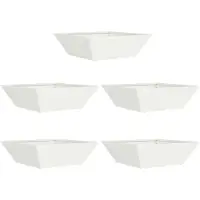 vidaXL Plantenbak 5 st Wit 50 x 50 x 15 cm Koudgewalst staal