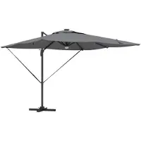 vidaXL Roma Parasol met LED -striplichten Antraciet 286 x 284 x 270 cm