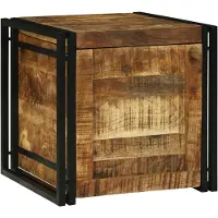 vidaXL Opbergbox Bruin en Zwart 50 x 50 x 50 cm Ruw mango hout