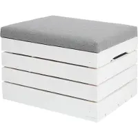 Ruhhy Zitbankje met opslagklep - Hockers - Opslagmeubel - Hout en stof - Modern / Vintage
