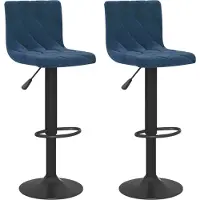 vidaXL Barkrukken 2 st fluweel blauw