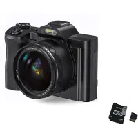 INF Digitale camera 5K 48MP 16x zoom 3,5-inch scherm, autofocus, anti-shake Black