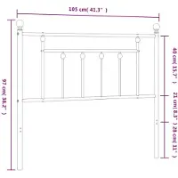 vidaXL Vervangend hoofdbord 100 cm metaal wit