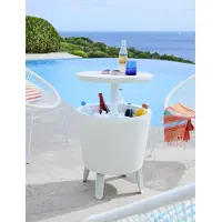 Keter Cool Bar tuintafel met geïntegreerde koelbox, crème kleur