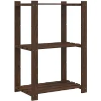 vidaXL Opbergrek 3-laags 60x38x90 cm massief grenenhout bruin