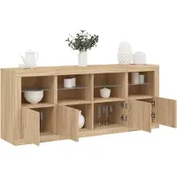 vidaXL Dressoir met LED-verlichting 163x37x67 cm sonoma eikenkleurig