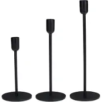 Arti Casa Kandelaars - 3 Stuks - Metaal - Voor Ø2cm Kaarsen - Zwart