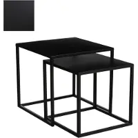 Mica Decorations Goa Bijzettafel - Set van 2 - L35 x B35 x H33 cm - Zwart