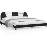 vidaXL Bed "Viana" met matras kunstleer zwart en wit 200x200 cm