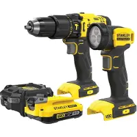 Stanley Accuboormachine V20 Sfmcd711, 50Nm, 1x 2,0Ah accu, koffer + zaklamp Sfmck210D1