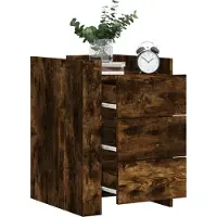 vidaXL Nachtkastje 45x50x65 cm bewerkt hout gerookt eikenkleurig