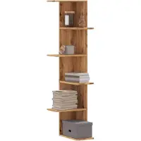 vidaXL Hoekwandschap 36,5x36,5x140 cm bewerkt hout artisanaal eiken