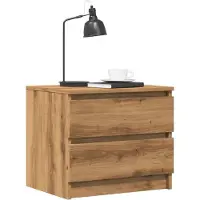 vidaXL Nachtkastje 50x40x43.5 cm bewerkt hout artisanaal eikenkleurig