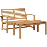 vidaXL Tuinstoel en Tafel Set 2 Stuk Bruin Massief Teakhout