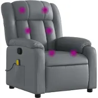 vidaXL Massagestoel van grijs kunstleer
