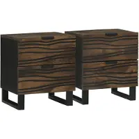 vidaXL Nachtkastje 2 st Walnotenhout 40 x 33 x 46 cm Bewerkt hout