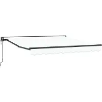 vidaXL Zonnescherm Frame Wit 350 x 250 cm Polyester met PU-coating