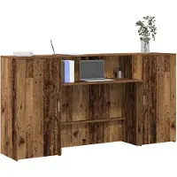 vidaXL Receptiebalie 200x50x103,5 cm bewerkt hout oud houtkleurig