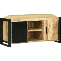 vidaXL Bank Kast Bruin 100 x 35 x 50 cm Massief mangohout