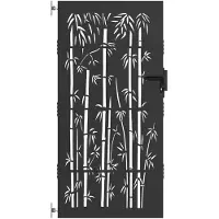 vidaXL Tuinpoort 85 x 200 cm Poedercoated staal Zwart Vergrendelbaar