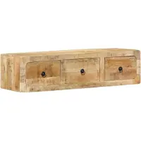 vidaXL Tv-wandmeubel 100x32x25 cm massief hout ruw mangohout