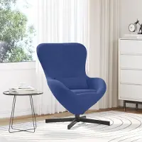 vidaXL Eivormige stoel Politieblauw 63 x 73 x 90 cm Fluweel