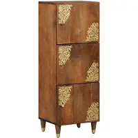 vidaXL Highboard met plank Bruin 40 x 33 x 110 cm Massief Mango Hout