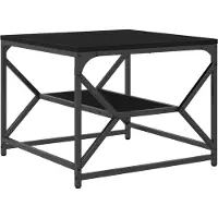 vidaXL Salontafel Zwart Eiken 51 x 50 x 40 cm Engineered hout en staal