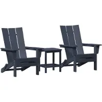 vidaXL Tuinstoel 3 st Marineblauw Polyetheen