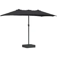 vidaXL Tuinparasol Zwart 385 x 209 x 244 cm Polyester en Staal
