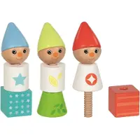 Goki Motorisch speelgoed - - Schroefblokken Elfjes - 12 stuks - Hout - Unisex