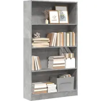 vidaXL Boekenkast 80x24x143 cm bewerkt hout betongrijs