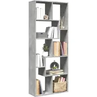 vidaXL Kamerscherm / boekenkast 67x25x161,5 cm bewerkt hout betongrijs