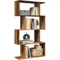 vidaXL Kamerscherm / boekenkast 4-laags 70x24x129 cm hout oud hout