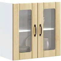 vidaXL Keukenbovenkast met glazen deur Lucca bewerkt hout sonoma eikenkleur
