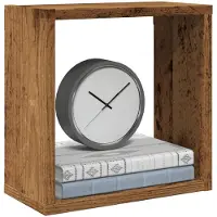vidaXL Wandschappen kubus 4 st 30x15x30cm bewerkt hout oud houtkleurig