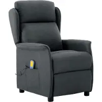 vidaXL Massagestoel Donkergrijs 93.5 x 67.5 x 101.5 cm Stof