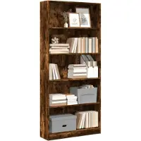 vidaXL Boekenkast 80x24x176 cm bewerkt hout gerookt eikenkleurig