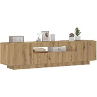 vidaXL Tv-meubel met LED 160x35x40 cm bewerkt hout artisanaal eiken